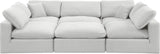 Comfy Cream Velvet Modular Sectional 189Cream-Sec6C Meridian Furniture