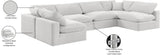 Comfy Cream Velvet Modular Sectional 189Cream-Sec6D Meridian Furniture