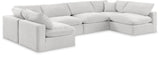 Comfy Cream Velvet Modular Sectional 189Cream-Sec6D Meridian Furniture