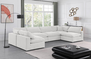 Comfy Cream Velvet Modular Sectional 189Cream-Sec6D Meridian Furniture