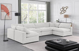 Comfy Cream Velvet Modular Sectional 189Cream-Sec6D Meridian Furniture