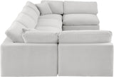 Comfy Cream Velvet Modular Sectional 189Cream-Sec6D Meridian Furniture