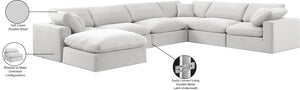 Comfy Cream Velvet Modular Sectional 189Cream-Sec7A Meridian Furniture