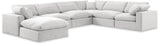 Comfy Cream Velvet Modular Sectional 189Cream-Sec7A Meridian Furniture