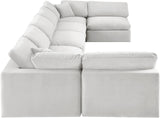 Comfy Cream Velvet Modular Sectional 189Cream-Sec7B Meridian Furniture