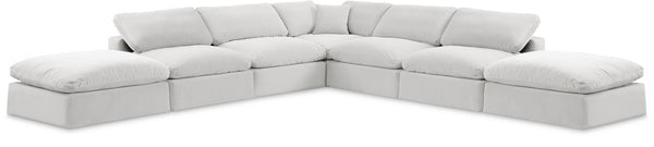 Comfy Cream Velvet Modular Sectional 189Cream-Sec7C Meridian Furniture