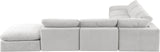 Comfy Cream Velvet Modular Sectional 189Cream-Sec7C Meridian Furniture