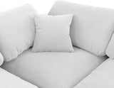 Comfy Cream Velvet Modular Sectional 189Cream-Sec7C Meridian Furniture