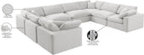 Comfy Cream Velvet Modular Sectional 189Cream-Sec8A Meridian Furniture