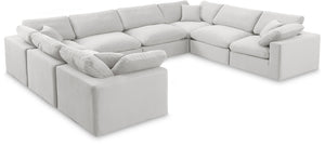 Comfy Cream Velvet Modular Sectional 189Cream-Sec8A Meridian Furniture