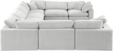 Comfy Cream Velvet Modular Sectional 189Cream-Sec8A Meridian Furniture