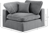 Comfy Grey Velvet Modular Corner Chair 189Grey-Corner Meridian Furniture