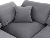 Comfy Grey Velvet Modular Corner Chair 189Grey-Corner Meridian Furniture