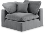 Comfy Grey Velvet Modular Corner Chair 189Grey-Corner Meridian Furniture