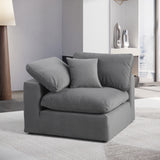 Comfy Grey Velvet Modular Corner Chair 189Grey-Corner Meridian Furniture