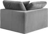 Comfy Grey Velvet Modular Corner Chair 189Grey-Corner Meridian Furniture