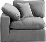 Comfy Grey Velvet Modular Corner Chair 189Grey-Corner Meridian Furniture