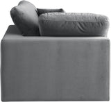 Comfy Grey Velvet Modular Corner Chair 189Grey-Corner Meridian Furniture