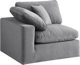 Comfy Grey Velvet Modular Corner Chair 189Grey-Corner Meridian Furniture