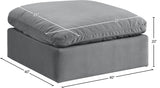 Comfy Grey Velvet Modular Ottoman 189Grey-Ott Meridian Furniture