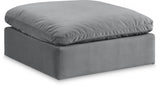 Comfy Grey Velvet Modular Ottoman 189Grey-Ott Meridian Furniture