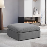 Comfy Grey Velvet Modular Ottoman 189Grey-Ott Meridian Furniture