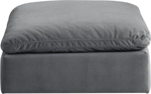 Comfy Grey Velvet Modular Ottoman 189Grey-Ott Meridian Furniture