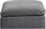 Comfy Grey Velvet Modular Ottoman 189Grey-Ott Meridian Furniture