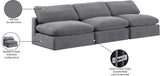 Comfy Grey Velvet Modular Sofa 189Grey-S117 Meridian Furniture