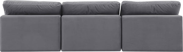 Comfy Grey Velvet Modular Sofa 189Grey-S117 Meridian Furniture