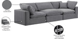 Comfy Grey Velvet Modular Sofa 189Grey-S119 Meridian Furniture