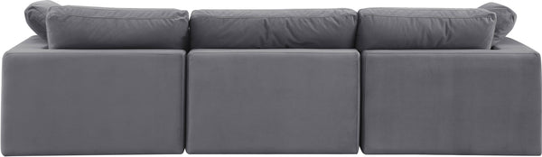 Comfy Grey Velvet Modular Sofa 189Grey-S119 Meridian Furniture