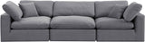 Comfy Grey Velvet Modular Sofa 189Grey-S119 Meridian Furniture