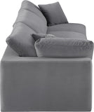 Comfy Grey Velvet Modular Sofa 189Grey-S119 Meridian Furniture