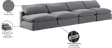 Comfy Grey Velvet Modular Sofa 189Grey-S156 Meridian Furniture