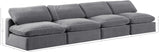 Comfy Grey Velvet Modular Sofa 189Grey-S156 Meridian Furniture