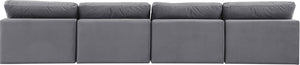 Comfy Grey Velvet Modular Sofa 189Grey-S156 Meridian Furniture