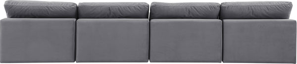 Comfy Grey Velvet Modular Sofa 189Grey-S156 Meridian Furniture