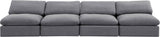 Comfy Grey Velvet Modular Sofa 189Grey-S156 Meridian Furniture