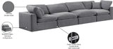 Comfy Grey Velvet Modular Sofa 189Grey-S158 Meridian Furniture