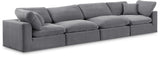 Comfy Grey Velvet Modular Sofa 189Grey-S158 Meridian Furniture