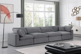 Comfy Grey Velvet Modular Sofa 189Grey-S158 Meridian Furniture