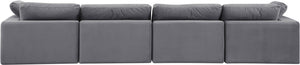 Comfy Grey Velvet Modular Sofa 189Grey-S158 Meridian Furniture