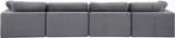 Comfy Grey Velvet Modular Sofa 189Grey-S158 Meridian Furniture