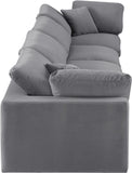 Comfy Grey Velvet Modular Sofa 189Grey-S158 Meridian Furniture