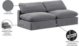 Comfy Grey Velvet Modular Sofa 189Grey-S78 Meridian Furniture