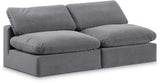 Comfy Grey Velvet Modular Sofa 189Grey-S78 Meridian Furniture