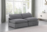 Comfy Grey Velvet Modular Sofa 189Grey-S78 Meridian Furniture