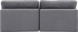 Comfy Grey Velvet Modular Sofa 189Grey-S78 Meridian Furniture