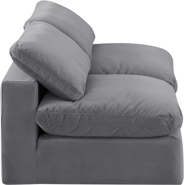 Comfy Grey Velvet Modular Sofa 189Grey-S78 Meridian Furniture